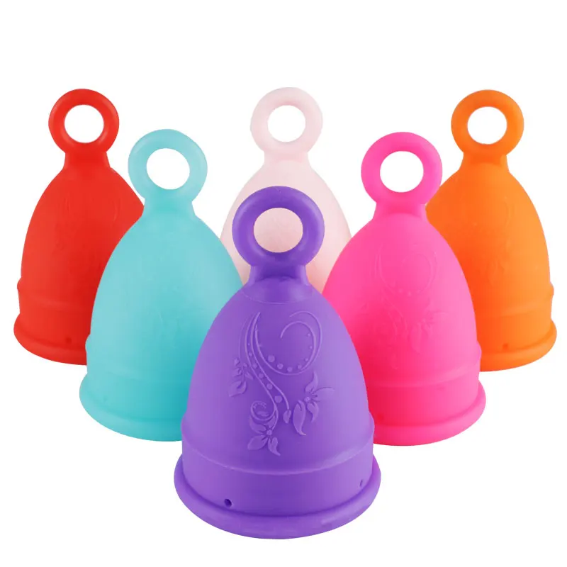 

Menstruation Cup Wholesale Reusable Custom Organic copa menstrual 100% medical silicone menstrual cups, Blue,pink,red,orange and purple