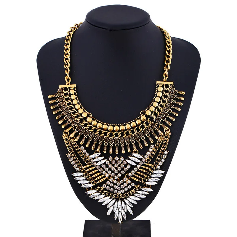 

Fashion Vintage statement necklace Zinc alloy Chunky necklaces Big heavy necklaces for women