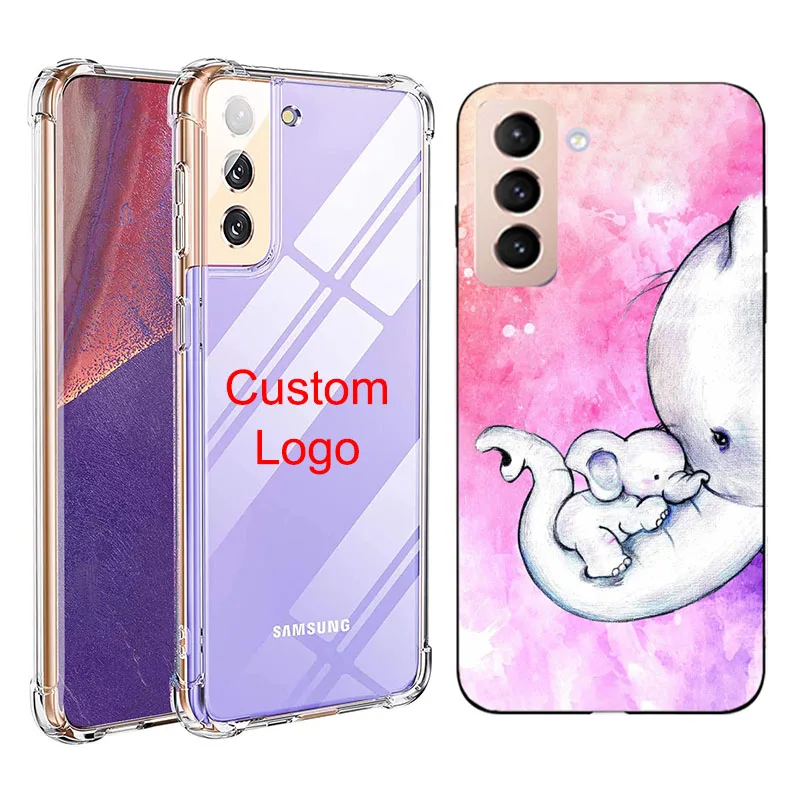 

Drop Resistance Airbags Custom Pattern TPU Clear gas cell Phone Case Cover For Samsung Galaxy S21 S20 Plus Note 10 20 Ultra, Transparent