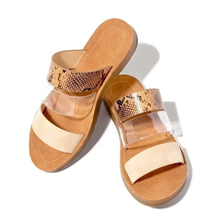 

Fashionable Girls Footwear Summer Snakeskin Sandals For Women Slipper Woman Sandals