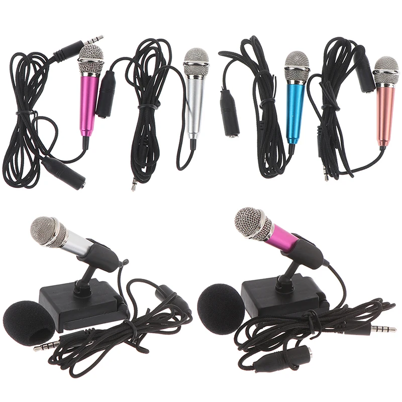 

Portable 3.5mm Stereo Studio Mic KTV Karaoke Mini Microphone For Cell Phone PC Mic size: app.5.5cm*1.8cm