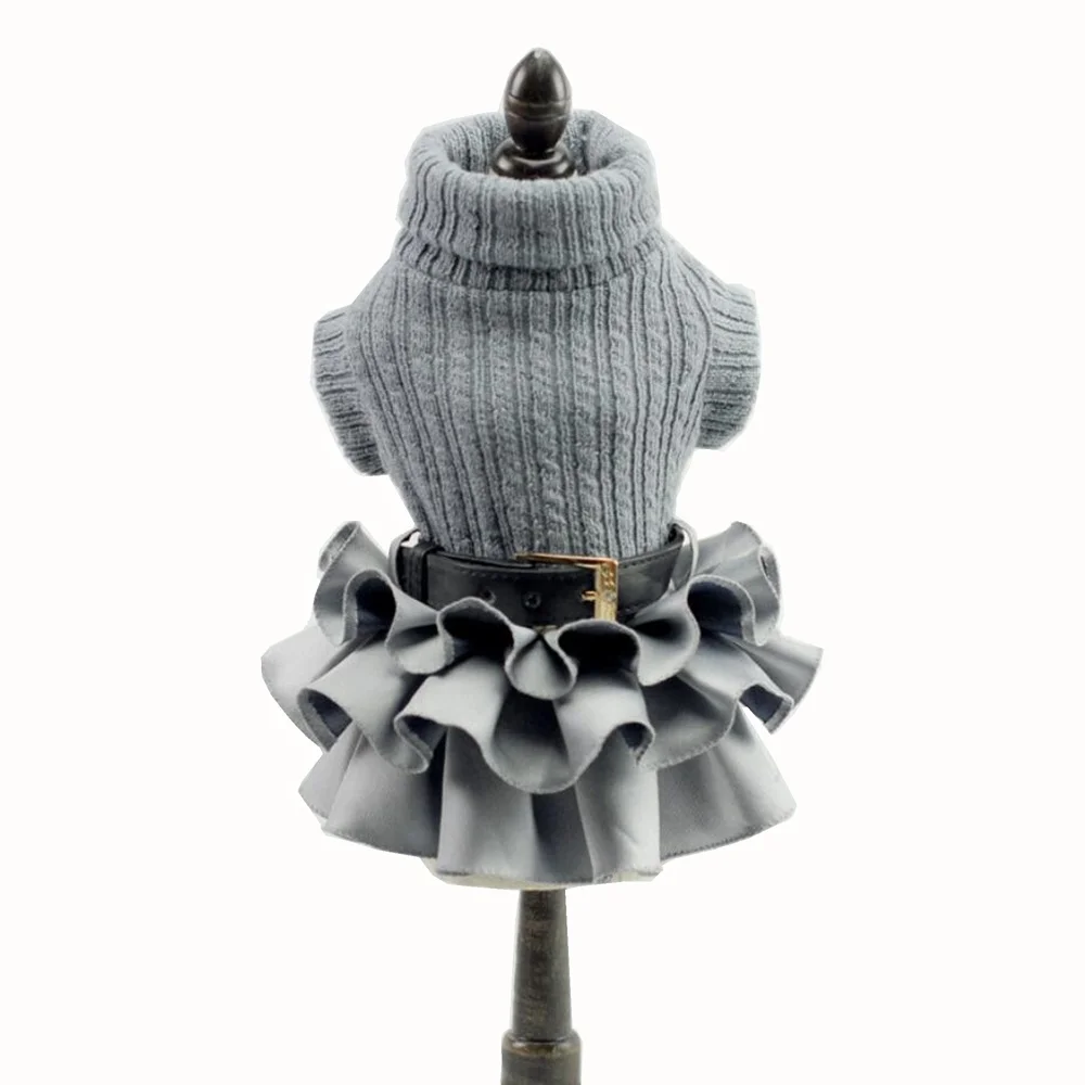 

Winter Autumn Dog Dress Coat Sweater Dog Clothes for Dogs Small Pet