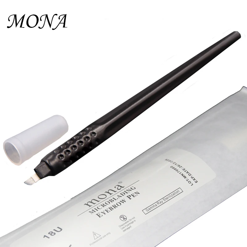 

Professional 18U Disposable Manual Pen Black Microblading Blade Pen for 3D Eyebrow Tattoo