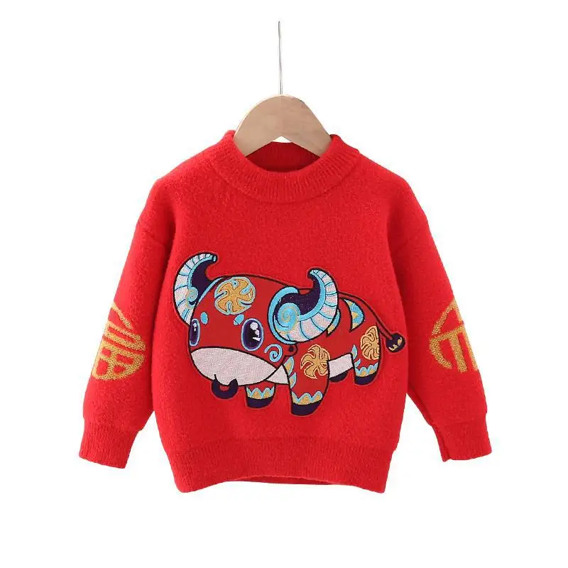 

Warm Children's Sweaters Baby Boys Girls Kid Winter Clothing Infant Cartoon Whale Design Pullovers Toddler O-neck Velvet Sweater