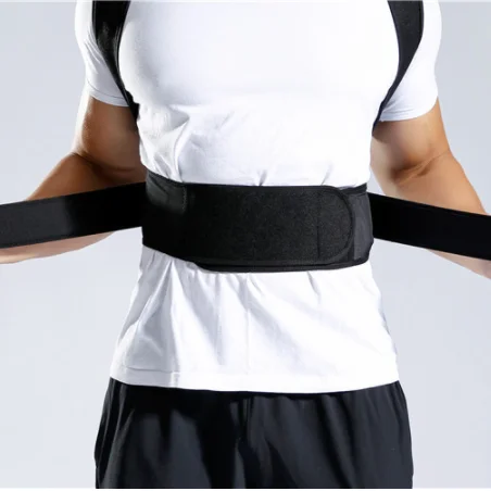 

Adjustable Posture Corrector Belt Back Support Spine Clavicle Shoulder Lumbar Brace Supports Corset Correct Back Posture, Black
