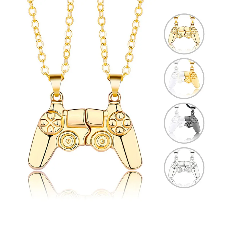 

Friendship Necklace Magnet Hiphop Game Controller Couple BFF Best Friends Matching Stainless Steel Necklaces for Him and Her