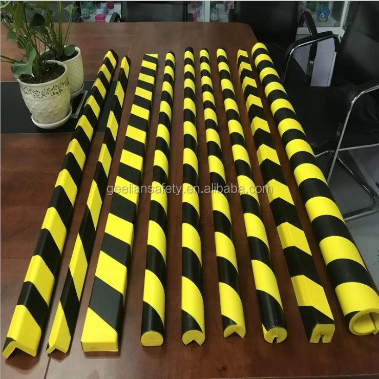 Protective Bumper Guards - Style B - Black/Yellow - Polyurethane Foam - 39  3/8 in long