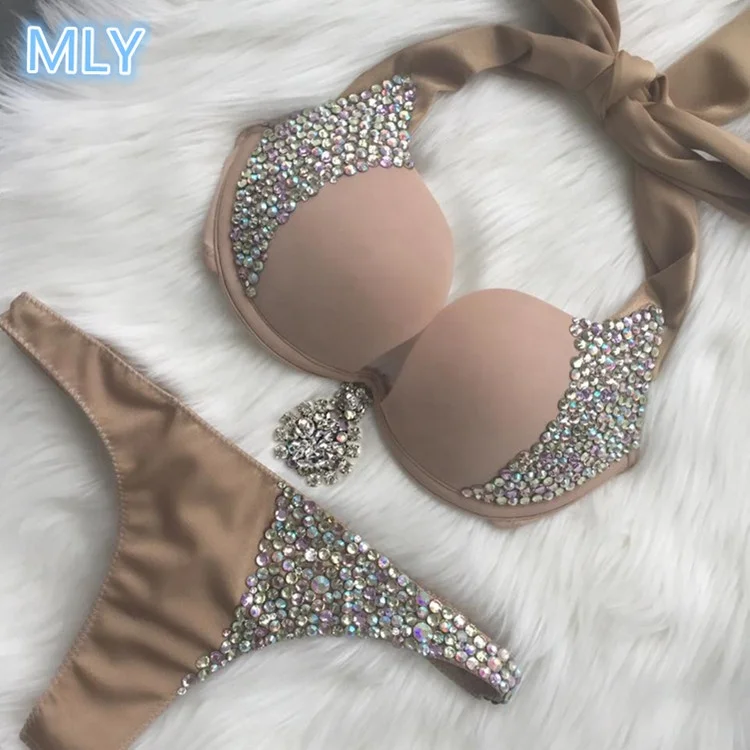 

push up junior swimwear models black nude color bikini