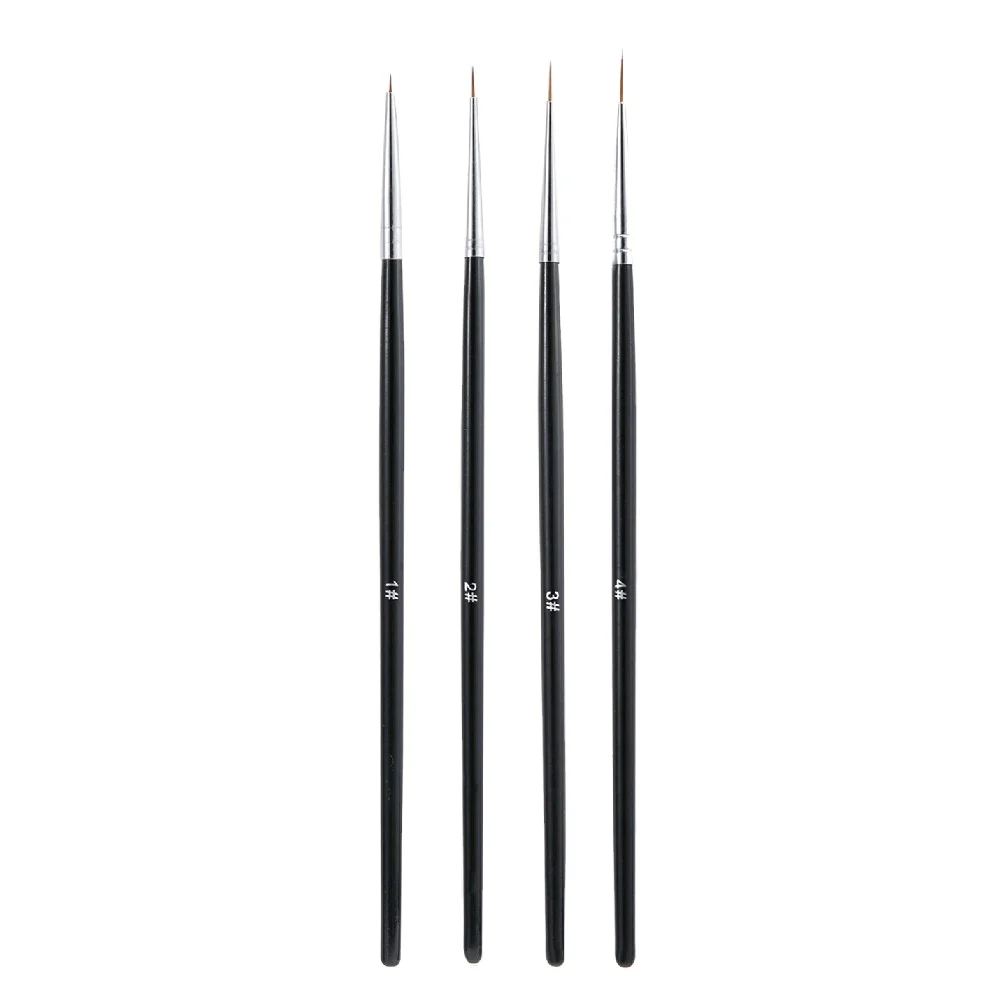 

Black Wood Handle Nylon Hair Nail Art Liner Paint Brushes