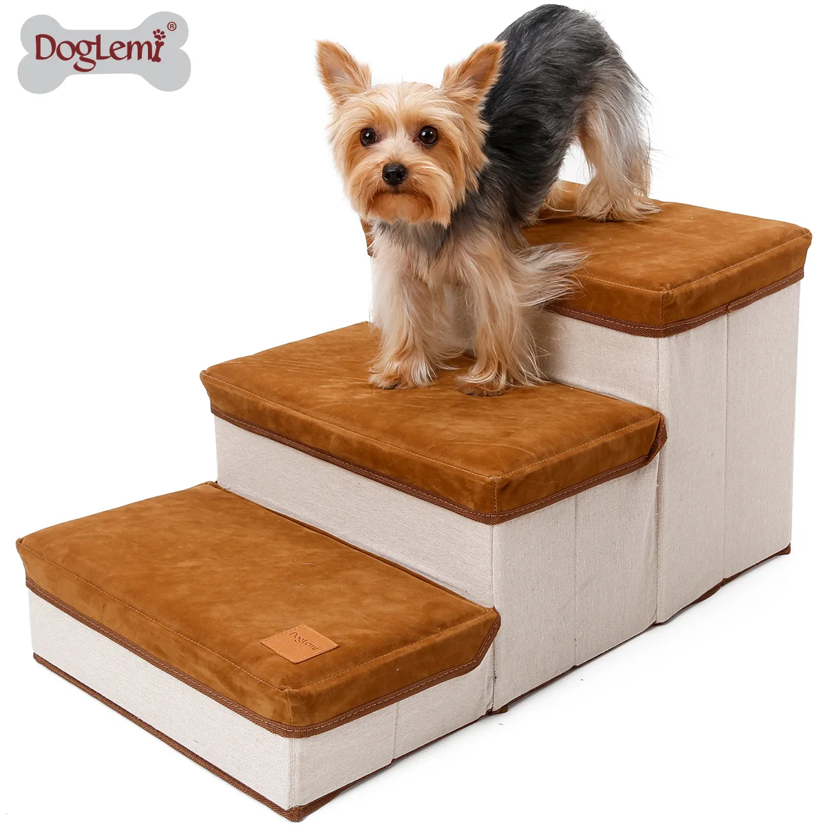 

Foldable Puppy Ramp Dog 3 Steps ramp Ladder Pet Stairs Dog Storage Box stair dog stairs