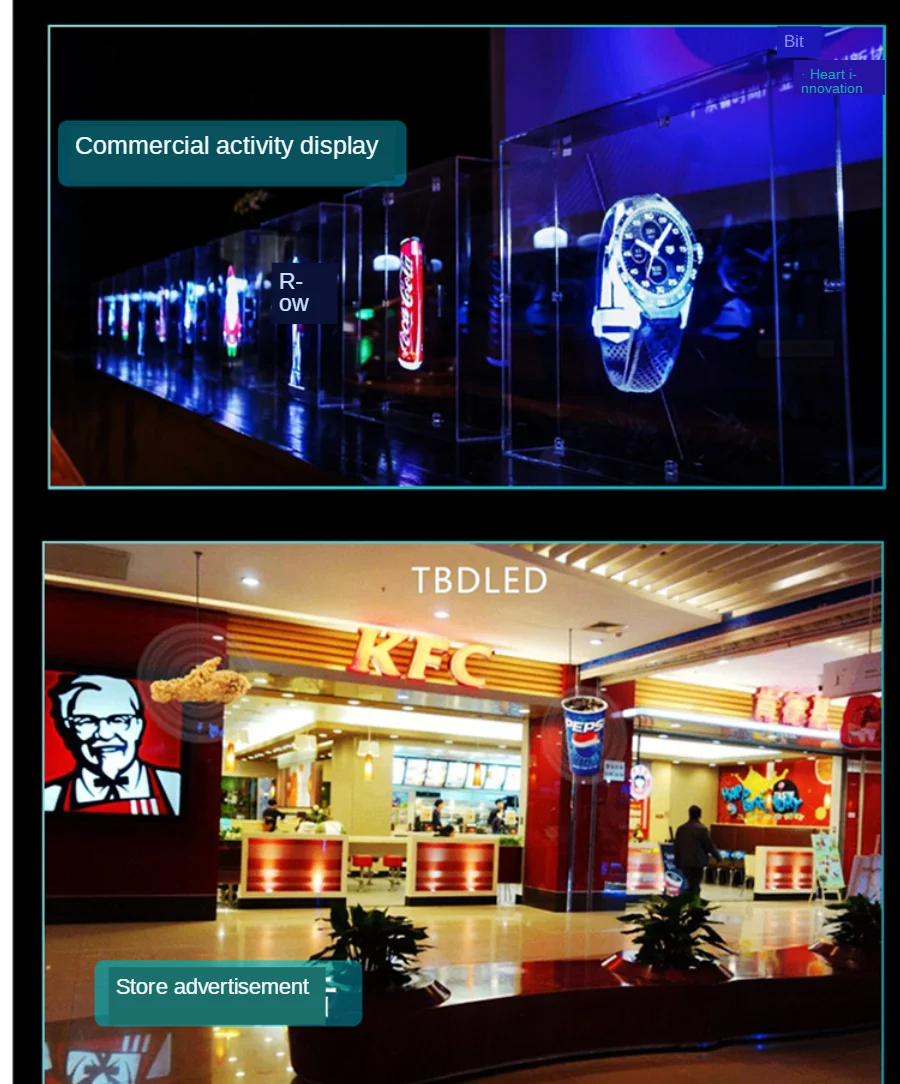 Christmas Decoration 1m 70cm Hologram Fan 1080P Projector Holographic 3D LED Advertising Display