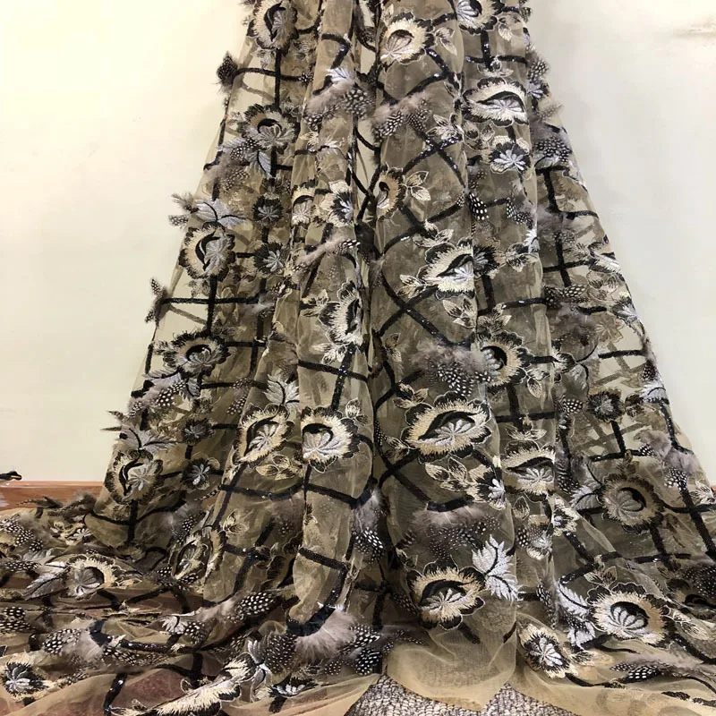 feather lace fabric