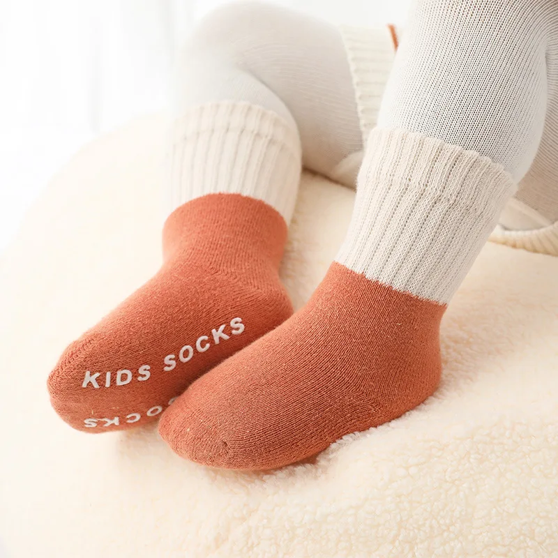 

Small order accept Terry thickening baby socks Baby antiskid toddler floor socks Children's newborn socks, 4 colors