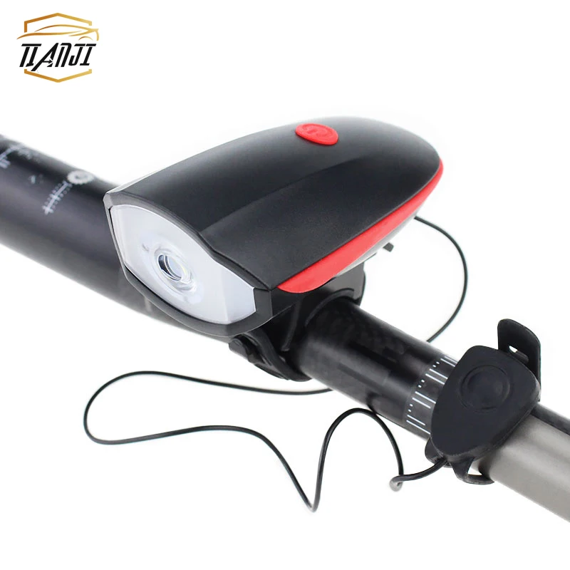 Night Riding Cycling Warning Front Light 250 Lumens Bike Electric Horn Usb Rechargeable Bicycle Headlight Bicycle Light