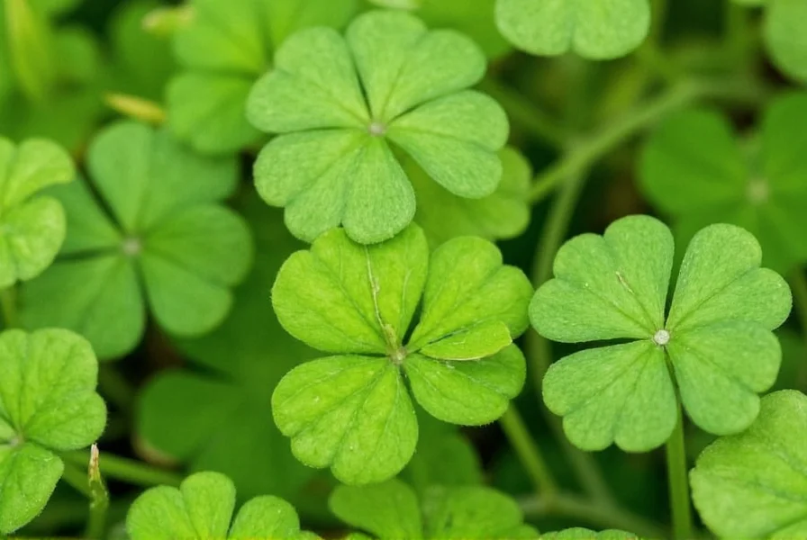 Close-up view of lemon clover yellow flowers and trifoliate leaves