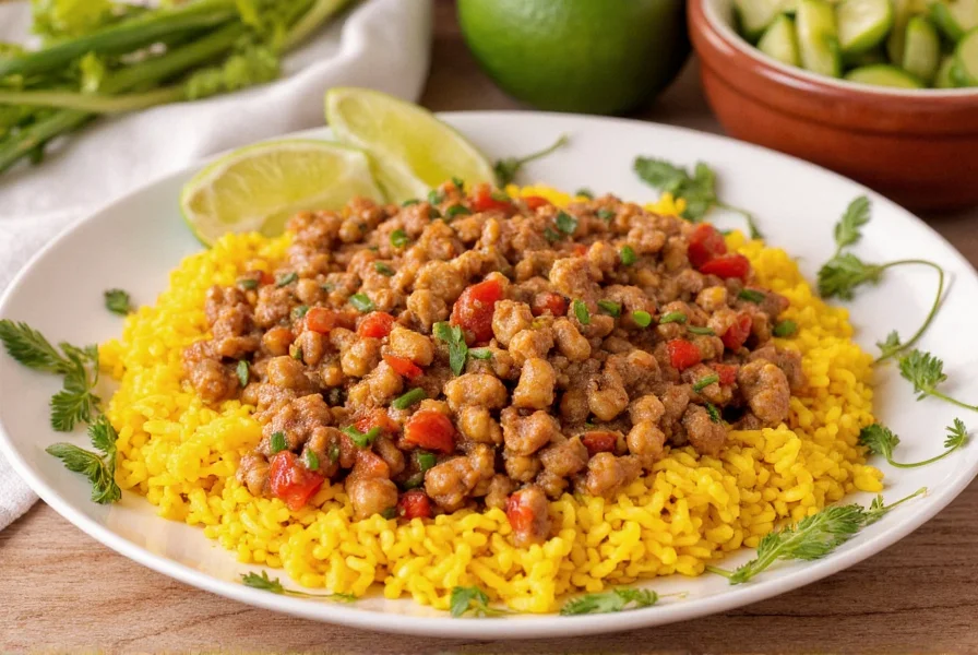 Feijoada stew served with rice and collard greens