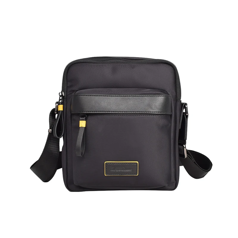

Korean nylon leather crossbody messenger bag for men custom fanny pack waist bag