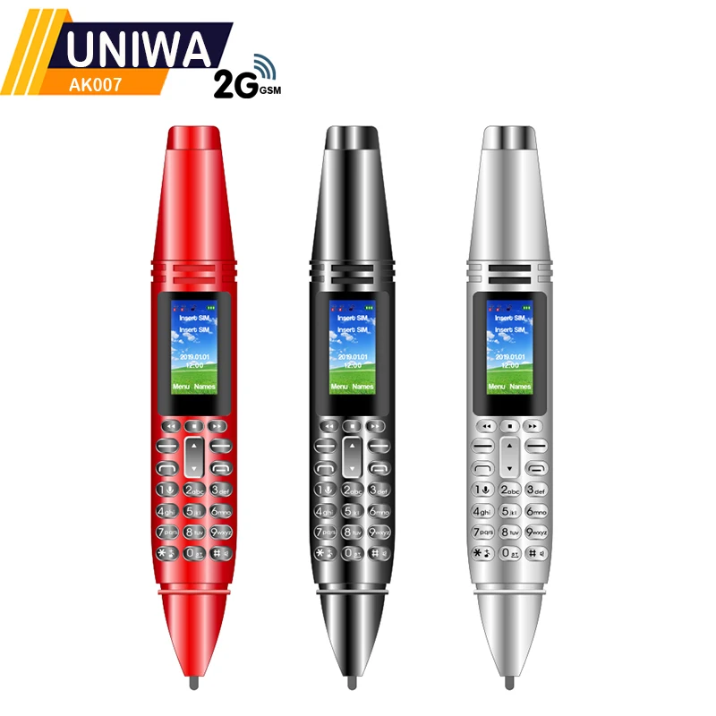 

Factory 2023 hot-selling Dual SIM Card UNIWA AK007 China 0.96 Inch Screen Dual SIM Card GSM Pen Shaped Mobile Phone