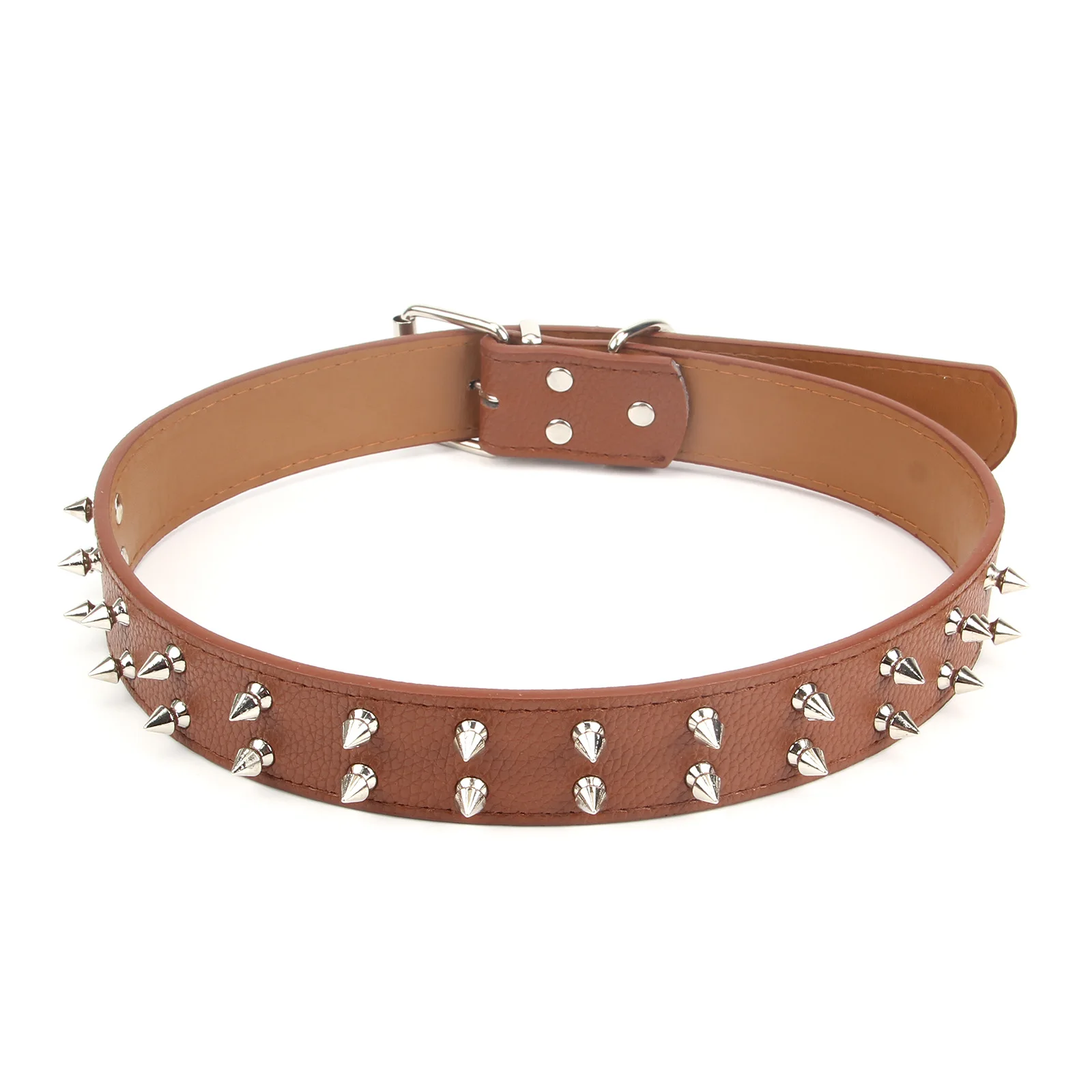 

Factory Wholesale Color Spiked Studded PU Leather Pet Collars Dog Pet leash Collar Rivets Pet Necklace Thick Dog Collar