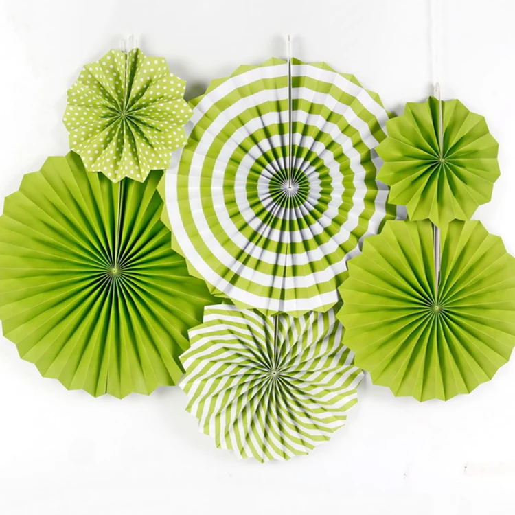 

Wholesale Party Supplies Decorations Sets Paper Decorations Fan Flower Hanging For Party 6pcs pack