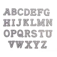 

beaded sequined rhinestone ABC letters patch, embroidery sequins hot drilling alphabets appliques patches badges