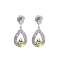 

2019 water drop wholesale gold crystal rhinestone earrings for women