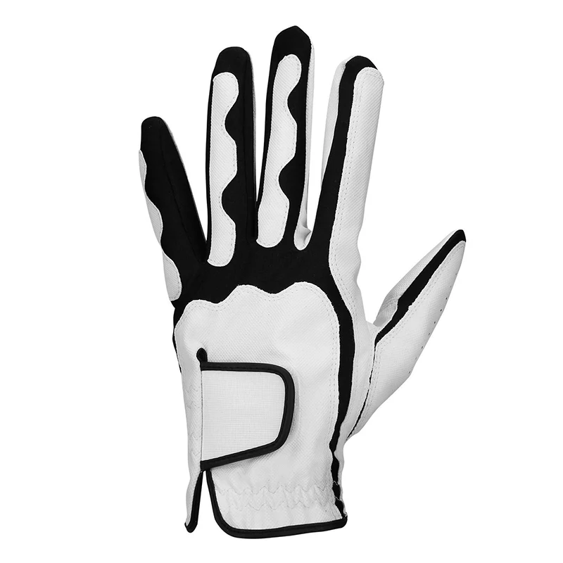 

men women fitness sport custom logo non-slip synthetic leather PU breathable soft full finger bionic golf sports training gloves, White+black