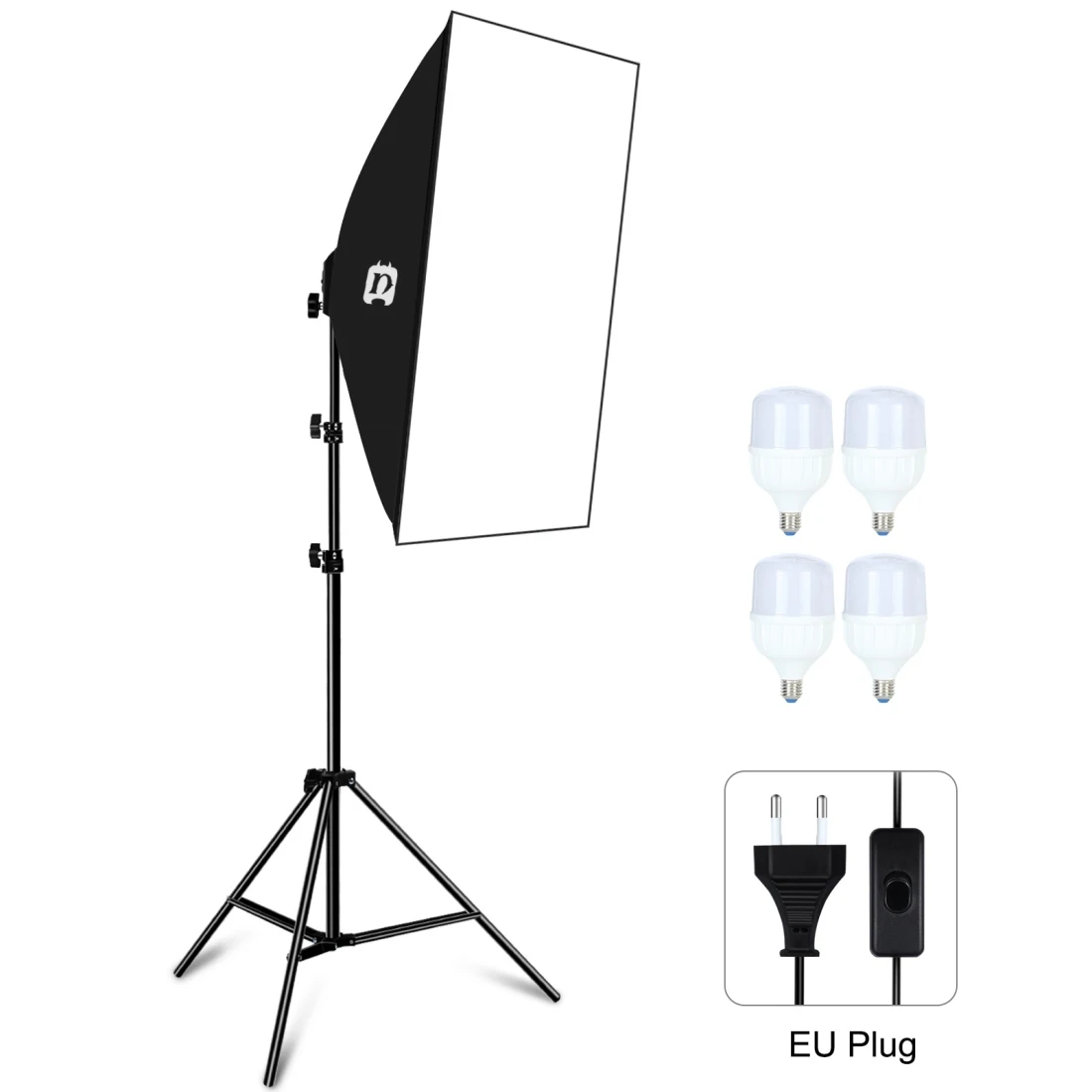 

Photo Studio Kit Photography Light 4 Socket Lamp Holder + 50*70CM Softbox +2M Light Stand Photo Soft Box