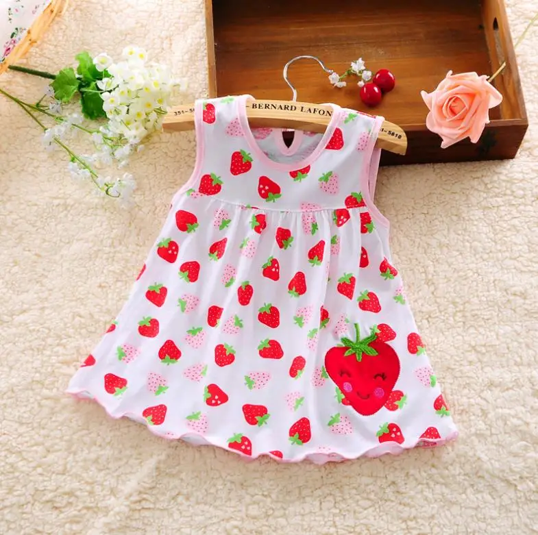 

Summer children's dress girl baby baby baby vest skirt sleeveless simple 0-1-2 years old