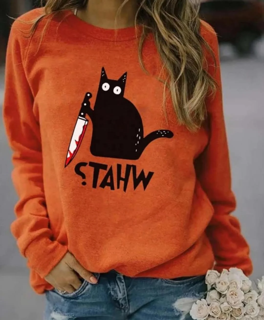 

Crew neck women's long sleeve sweater fashion O-neck girls casual hoodies high quality wholesale custom printing beige hoodie, Picture shows