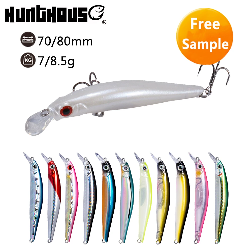 

8.5mm trout bait fishing plastic minnow bass lure, 12 colors
