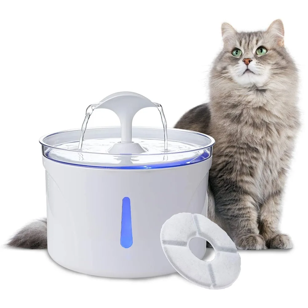 

2.5L Automatic Cat Water Fountain LED Electric Mute Water Feeder USB Auto Power-off Dog Pet Drinker Bowl Pet Drinking Dispenser