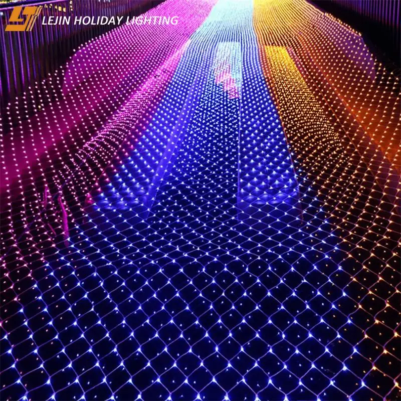 holiday lighting solar powered led net light for holiday home use