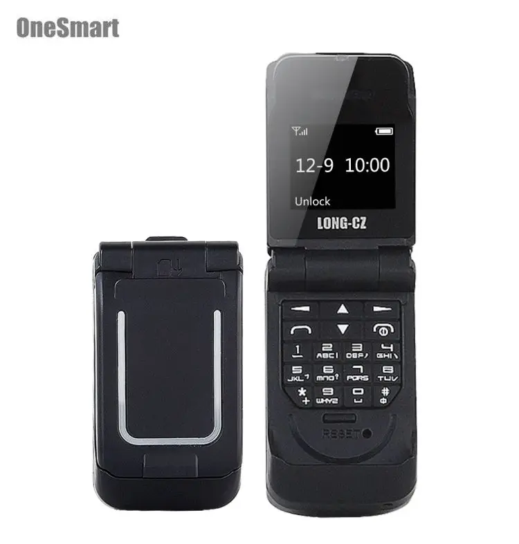 

Wholesale LONG-CZ J9 Mini Flip Mobile Phones 0.66 inch Auto Answering FM Anti-lost SOS GSM Mobile phone