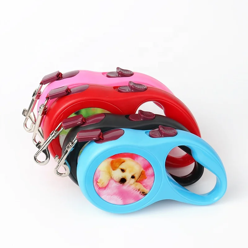 

Blank Logo Custom Plastic 5m Sublimation blank Retractable Pet Leash