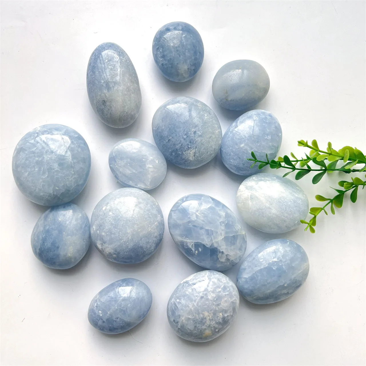 

Natural Healing Rock Hand Carving Crystals Stones Han Mineral Massage Blue Calcite Celestite Palm Stone