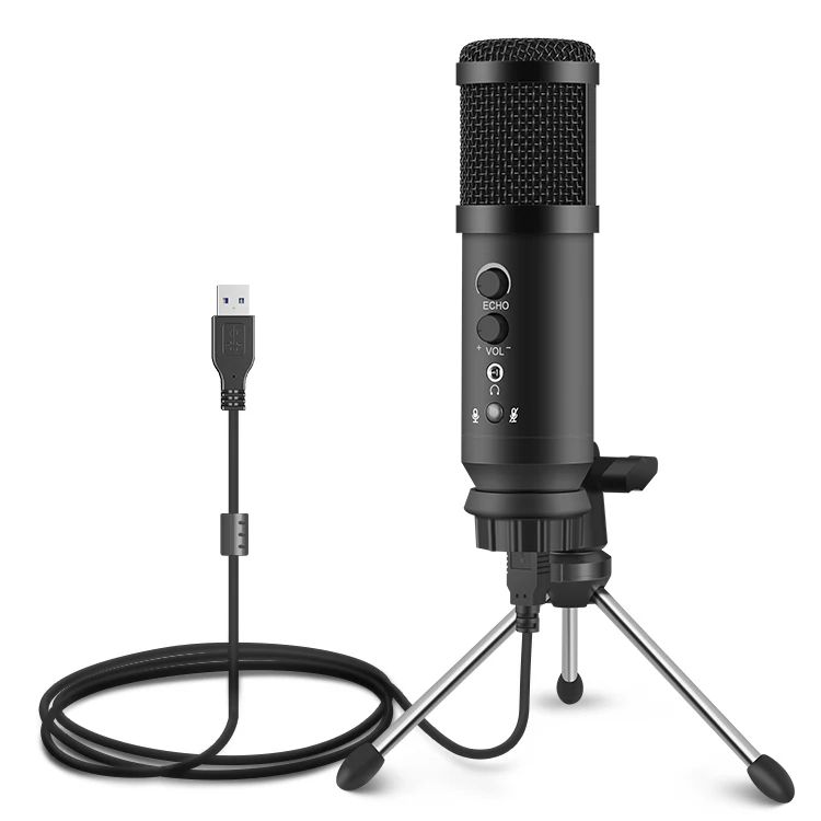 

Live Recording Singing Microphones Noise Reduction Reverberation Monitoring Condenser Microphone With Desktop Bracket, Black(support custom color)