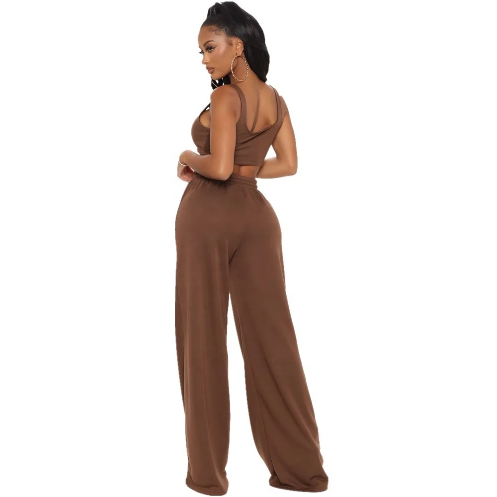 

High Quality Fall 2021 Casual Fashion Solid Color Top And Pants Women Clothes Womens Two Piece Set