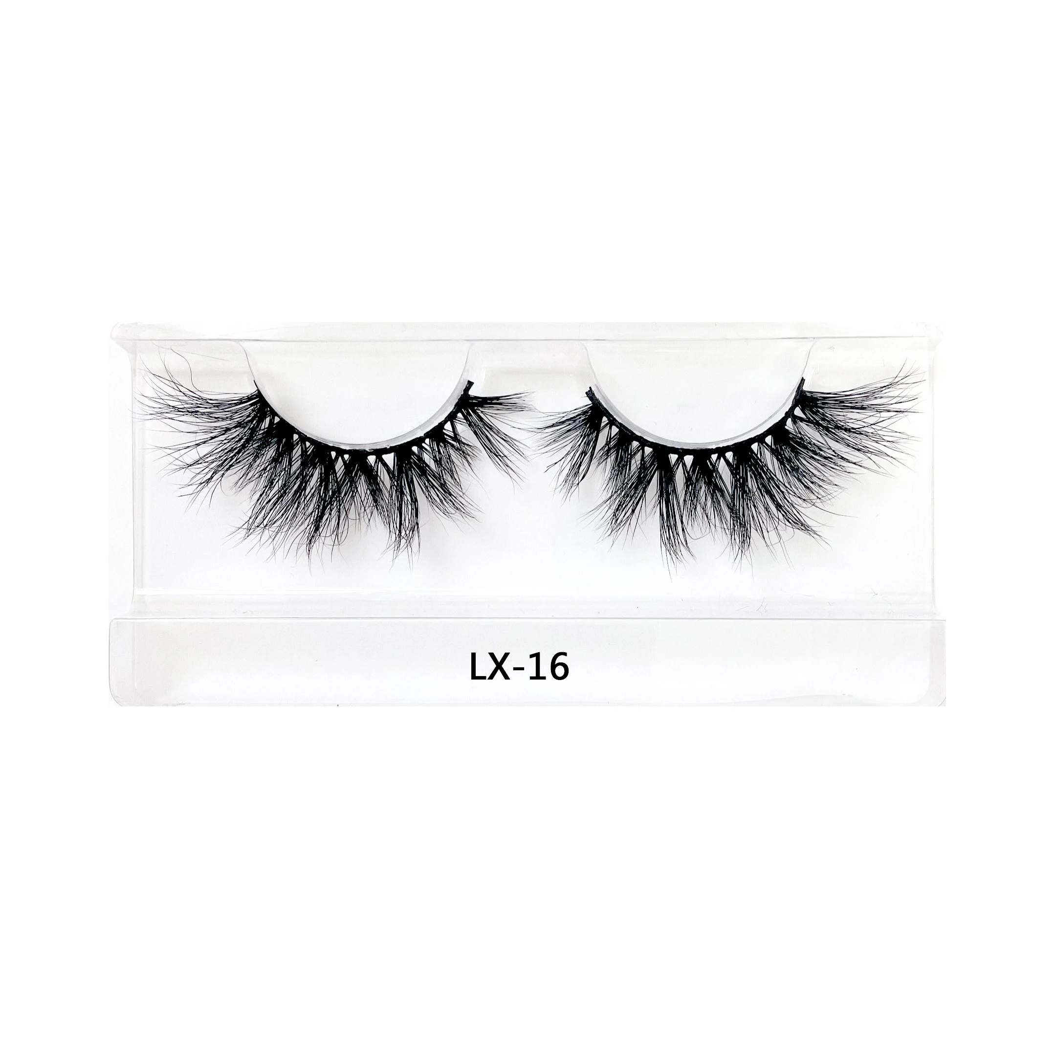 

eyelash vendor wholesale 17mm mink natural eyelashes with paper eyelash box, Black