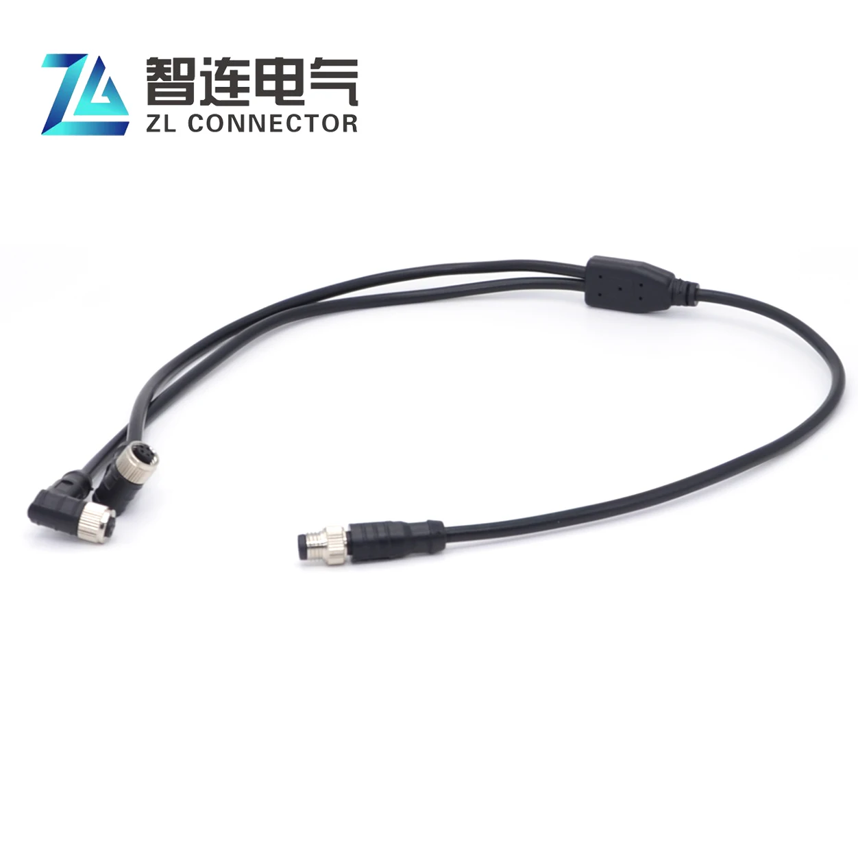 Waterproof IP67 sensor/ actuator connector splitter 5 pin plug m8 cable two female one male