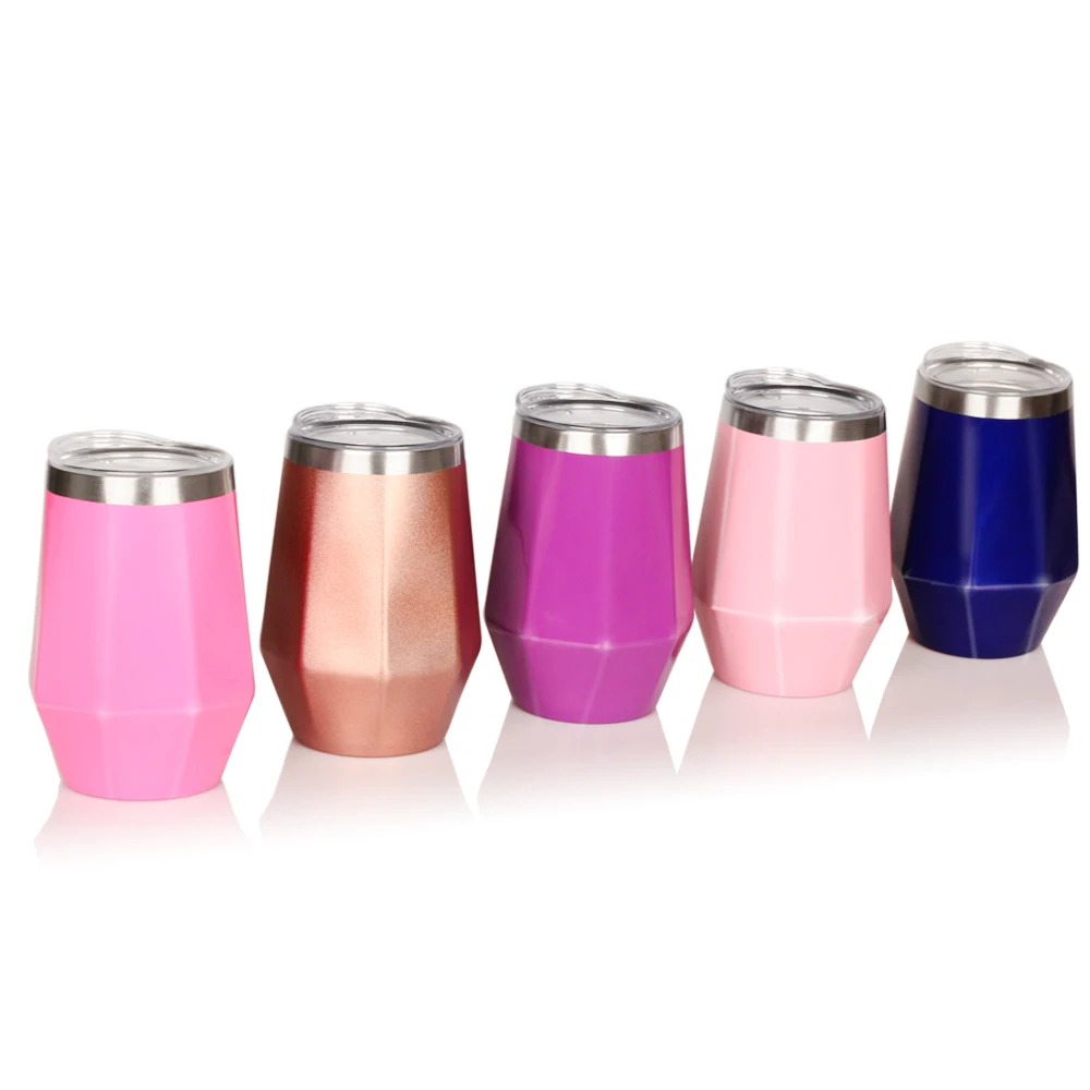 

Pink 12oz Wine Stainless Steel Tumbler Cups In Bulk Double Wall Creative Tumbler