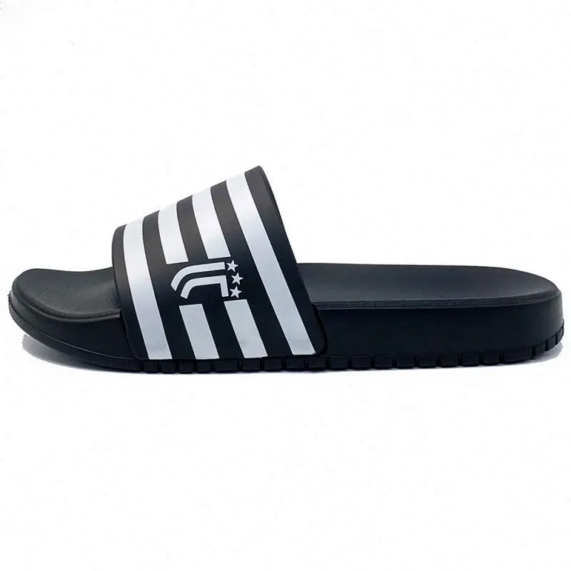

Air Cushion Rubber Outsole OEM Custom Emboss Slide Slippers Men's Sandals, Black white / black grey / black red