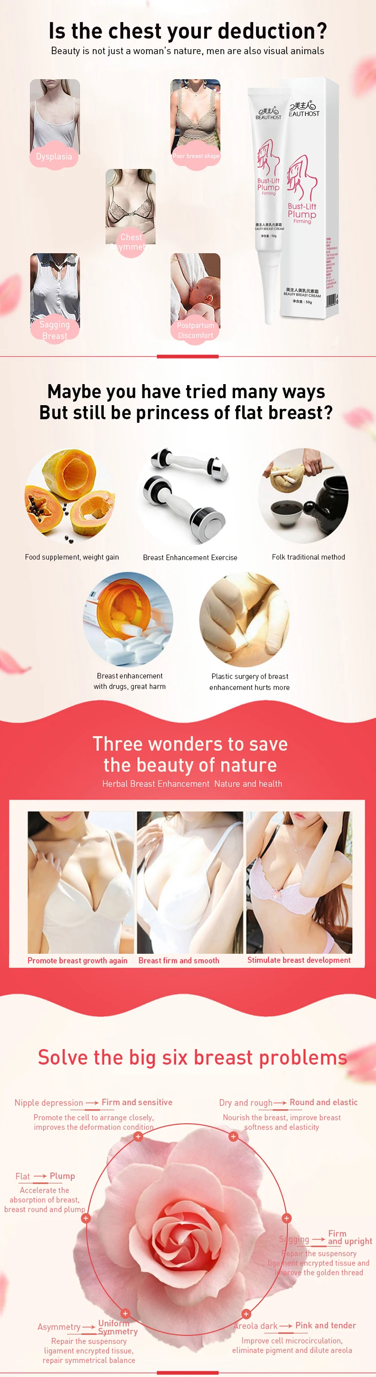 50g Big Breast Care Enlargement Cream Effective Full Elasticity Breast