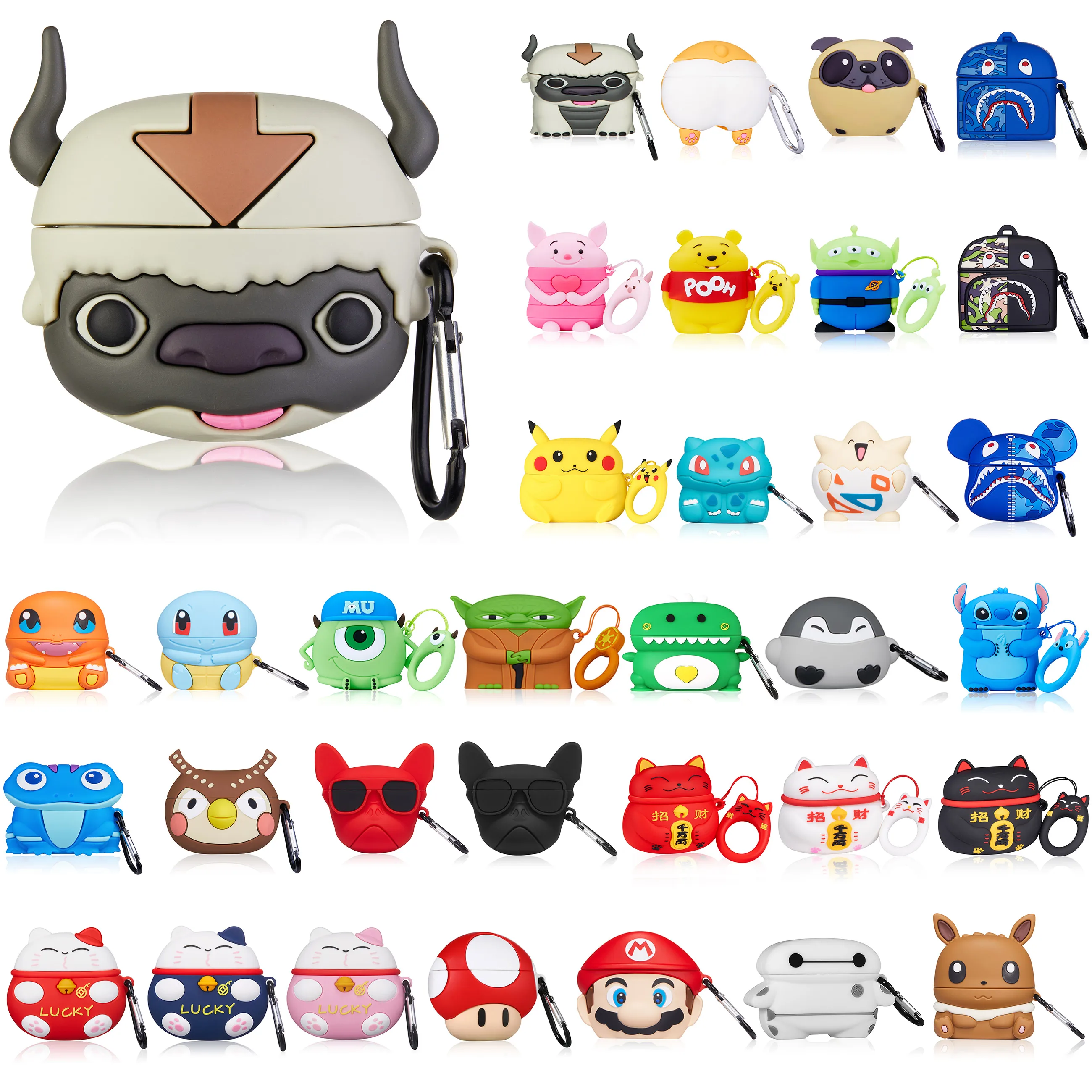

Gemfits 3D Cute Cartoon Silicone Case for Airpods Pro, Fun Cool Keychain Design,Silicone Fashion Case for Airpods, Multiple colors