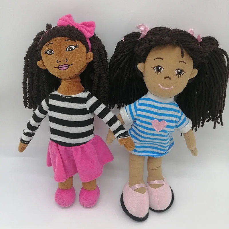 Custom Soft Baby Toy Plush Rag Doll Toy For Kids Black Girl With Afro Hair Buy Plush Rag Doll