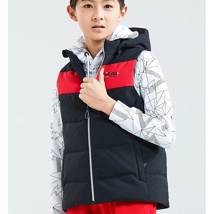 
fast delivery wholesale factory price high quality detachable hood black down vest 