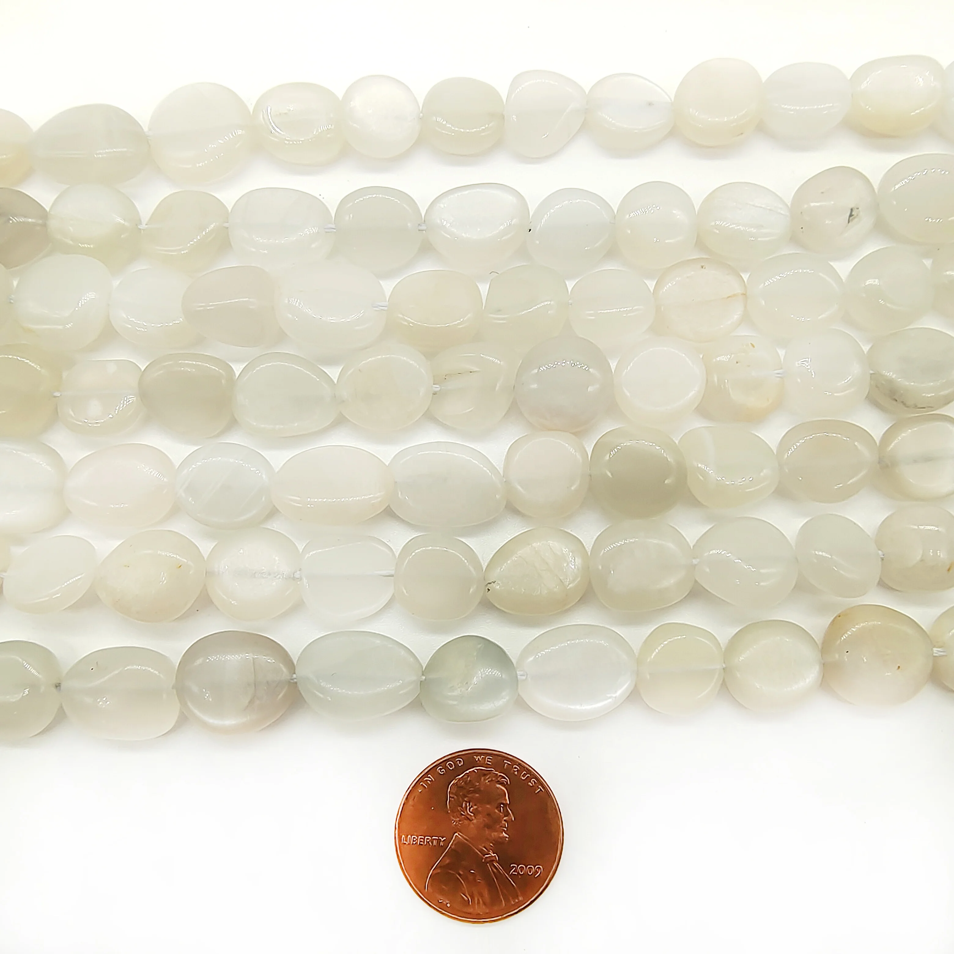 

Natural gemstone wholesale and retail smooth nugget beads freeform unshaped tumble White Moonstone beads, As picture
