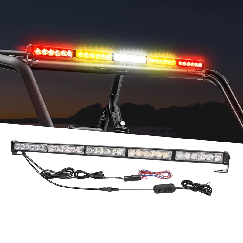

With Reverse Brake Turn Signal Light  Flood Beam Single Row Safety Outdoor LED Warning Strobe Light
