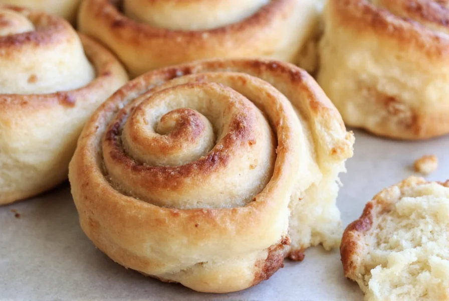 Step-by-step process showing dough preparation, rolling, cutting, and baking stages for overnight cinnamon buns recipe