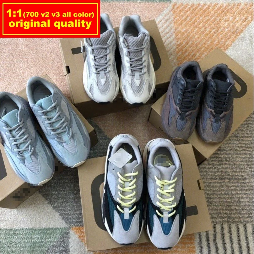 

2021 new 1:1 zapatillas tenis yeezy 700 v2 v3 orange bright blue cyan groothandel black boots vx mnvn sun yellow shoes sneaker